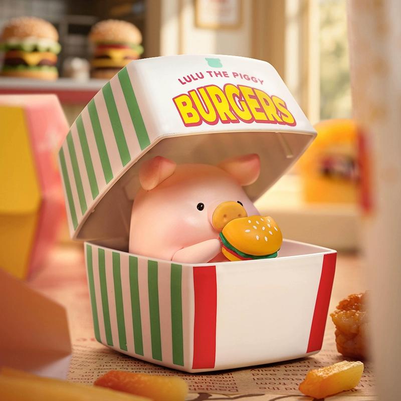 Original Lulu The Piggy Burgers Series Blind Box Surprise Bag Collect Kawaii Doll Desktop Decoration Ornament Trend Toy Gift