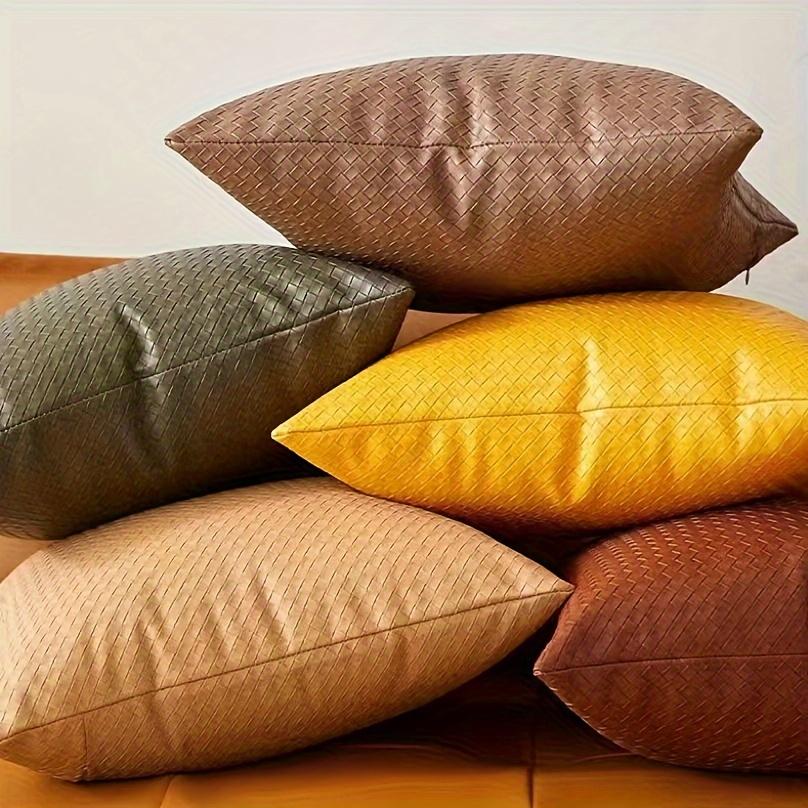 Faux Leather Throw Pillow Covers, For Home Decor, High-end Living Room Decor, Car Decor And Other Multi-scene Decor,45*45cm(Pillow Core Not Included)