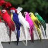 Simulation Parrot Colorful Feather Lawn Figurine Ornament Animal Bird Outdoor Garden Party Prop Parrots Statue Home Decoration