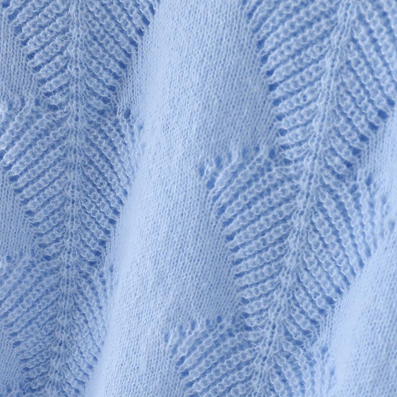 ZANZEA Женский повседневный свитер с длинным рукавом и ажурным узором