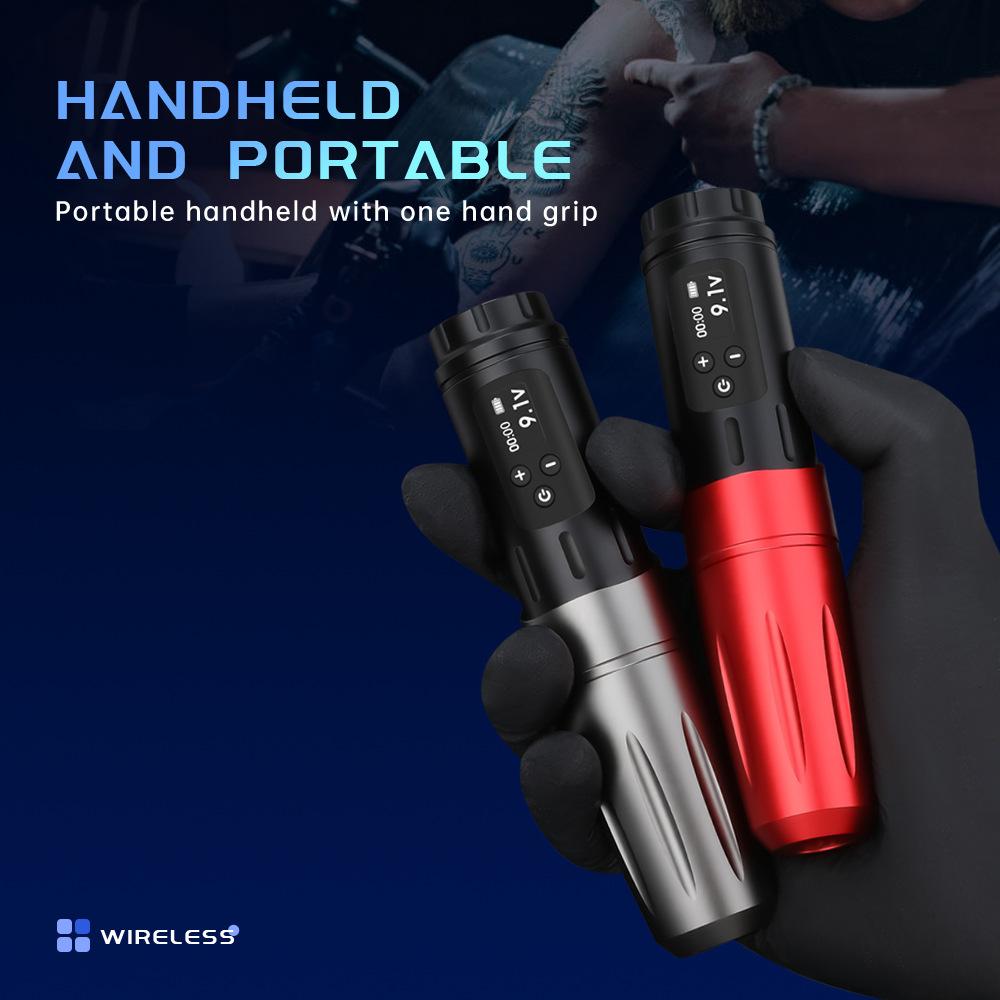 Беспроводная ручка для татуировки с дисплеем высокой четкости 1600 мАч, многофункциональная машинка для татуировки с вышивкой