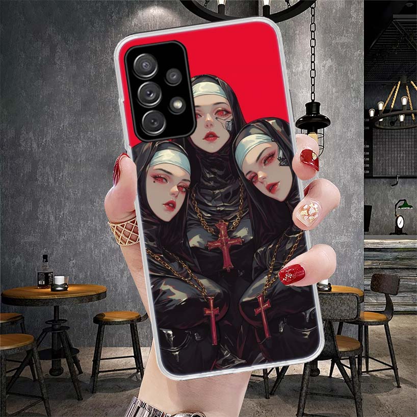 Мягкий чехол для телефона 'Темная демоническая монахиня' для Samsung Galaxy S22 S23 S24 S25 Edge S26 Ultra S20 FE S21 Plus + Fundas Coque Galaxy S20 S21 S