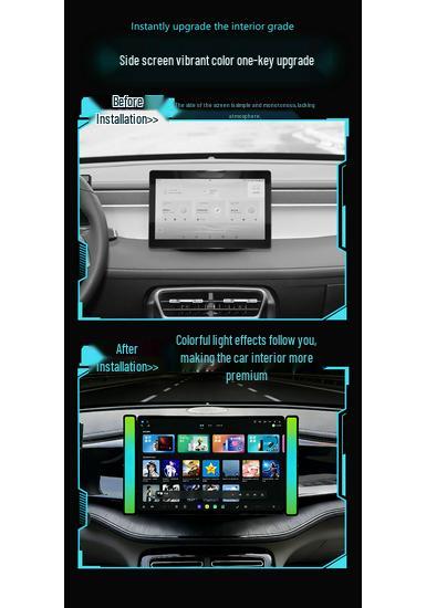 BYD Qin Dolphin Пикап Окружающее освещение: Активация звуком, Неразрушающая установка, Многоцветные эффекты для центральной консоли.