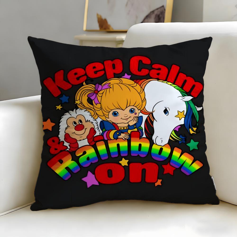 classic cartoon Rainbows Brite Cushion Cover Soft EasyWash Pillow Case Versatile for Couch Bed Travel and Office