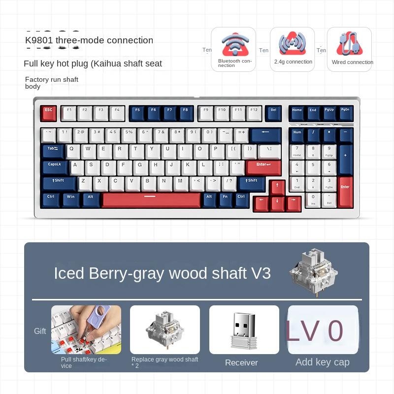 МЧОЗЕ K980: Полностью настраиваемая механическая клавиатура с возможностью горячей замены клавиш, беспроводным Bluetooth и трехрежимной игровой клавиатурой