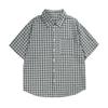 Летняя новая клетчатая рубашка мужская рубашка в стиле ретро с коротким рукавом в американском стиле японская рубашка куртка