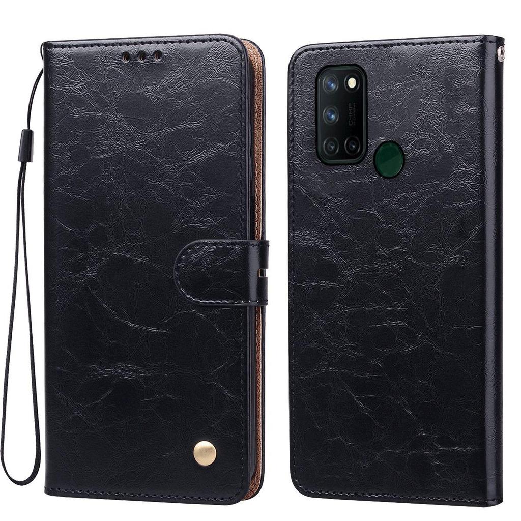 Винтажный чехол-бумажник из ПУ кожи с текстурой Crazy Horse для realme C17, 7i, держатель для карт, подставка, противоударный защитный чехол
