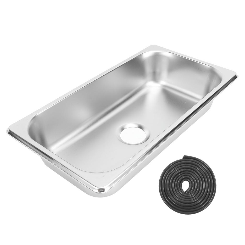 RV Sink 304 Stainless Steel 12.8x6.93x2.56in Embedded Hand Washing Basin with 40mm Drain Outlet for Boat Caravan