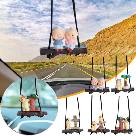 Подвесной кулон в виде кота для автомобиля, 3D-зеркало заднего вида с котом, подвесное украшение, милые аксессуары для подвесного интерьера автомобиля