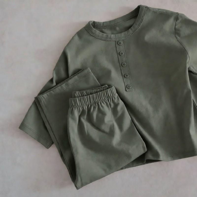 Soft Cotton A-Class Kids Pajama Set Long Sleeve Toddler Sleepwear Boys Girls Home Outfit