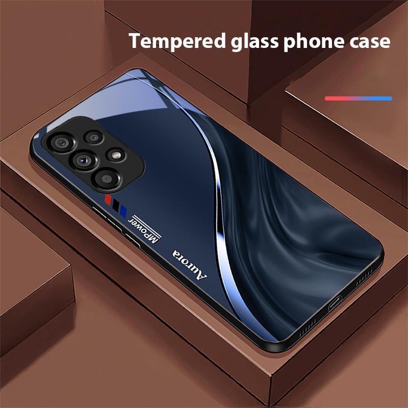 Чехол для телефона из закаленного стекла с рисунком потока воды для Samsung Galaxy S 8 9 10 20 Plus 21 FE 22 23 24 Ultra S7 Edge, черный, твердый