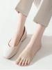 Cotton Half-Toe Five-Finger Women's Invisible Thin High-Heeled Shoes with Front Opening Socks and Non-Slip Insoles