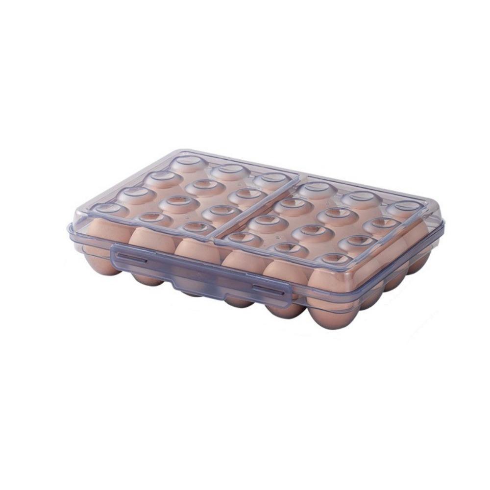 Plastic Egg Storage Box 6/15/24 Grids Space Saving Refrigerator Egg Organizer with Lid Anti-collision Egg Protector for Kitchen