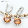 Модные элегантные большие круглые серьги-капли с кубическим цирконием, серьги цвета розового золота для женщин и девочек, ювелирные изделия для свадебной вечеринки, подарок