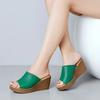 Fashion Women Wedged Slippers Summer New Open-toe Platform Sponge Sandals Fashion Wedge Platform Beach Female Peep High Heels Sandals