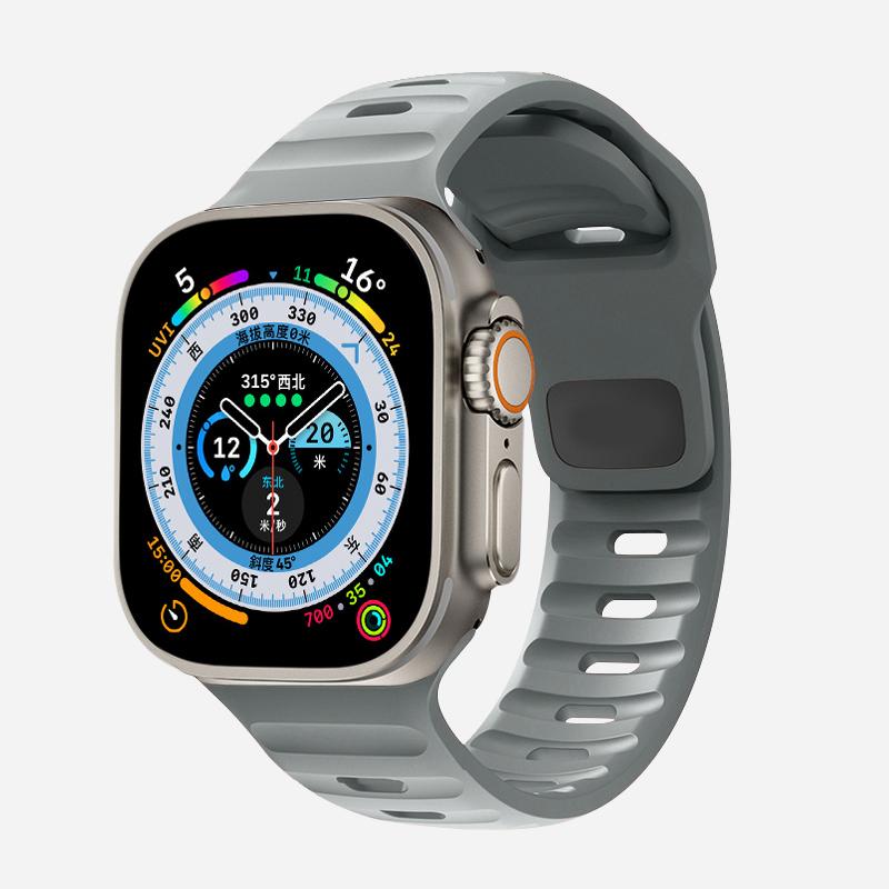 Спортивный ремешок для Apple Watch Ultra 8 7 Series 49MM 45MM Мягкий силиконовый резиновый ремешок для часов для iWatch 6 5 4 3 2 1 42MM 44MM Браслет