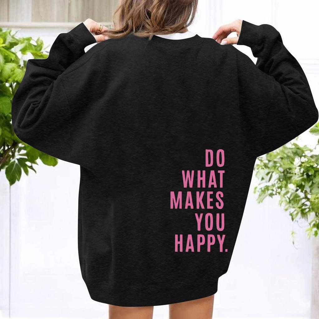 Унисекс Длинные рукава Повседневный однотонный круглый вырез Толстовка Топ