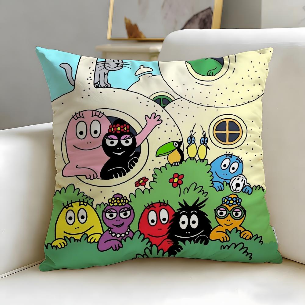 Popular Bbarbapapaed Cushion Cover Soft EasyWash Pillow Case Versatile for Couch Bed Travel and Office