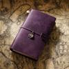 Vintage Full Grain Leather Planner Diary Notebook with Loose Leaf Pages A5 Size Sewing Bound Gift