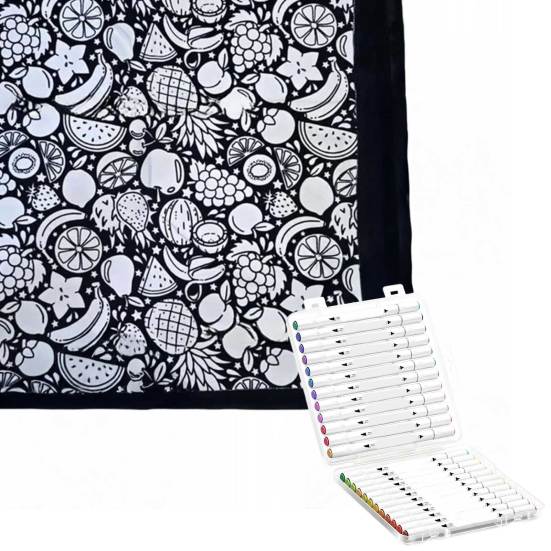 Одеяло-раскраска сделай сам, раскрась свое собственное одеяло, раскрашивание сделай сам с 24 маркерами, настраиваемое стирающееся пледовое одеяло для домашнего декора, вечеринки, арт-проект