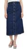 Women's Mid-Calf A-Line Denim Skirt Elastic Waist Casual Summer Wear-L