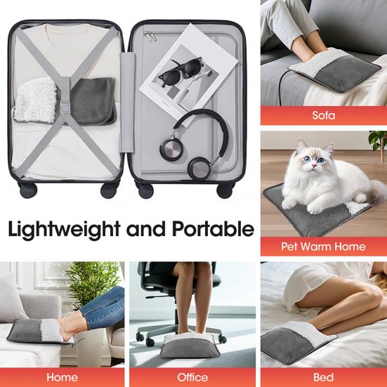 USB Грелка для ног Мягкая плюшевая греющая подушка со съемным внутренним слоем Портативная моющаяся грелка для ног для дома и офиса