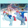 Adorable Light Blue Unicorn Pony Cartoon Costume For Halloween Festivities