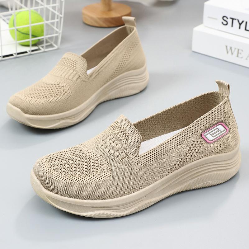 Women's 2024 Spring New Single Shoe Cloth Shoes Breathable Soft Elastic Casual Women's Shoes