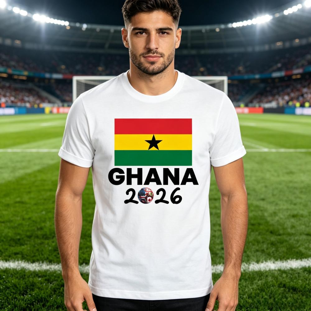 Ghana 2026 Flag TShirt Patriotic Supporter Tee Men Women Summer Fashion Crewneck Cotton Tops Soccer Part Supplies Clothing