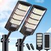 1 Pack Solar Street Light Outdoor Waterproof 6500K LED Solar Motion Sensor Light Outdoor Dusk To Dawn Flood Light Remote Control