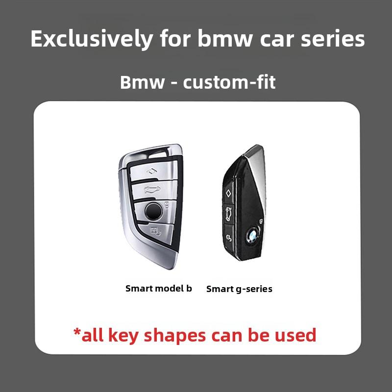 BJYM4 Racing Style Metal Car Key Case Fob Cover for BMW X1 X3 X5 X6 X7 3 5 6 7 Series G20 G30 G11 F15 F16 G01 G02 F48 2016-2023