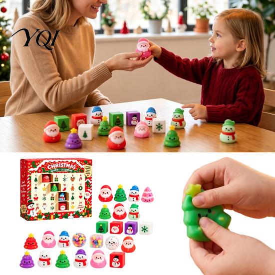 Stress Relief Squeeze Toys Christmas Advent Calendar 2026, 24 Days Mini Slow Rising Fidget Countdown Calendar, Sensory for Adults Kids Fun Activity