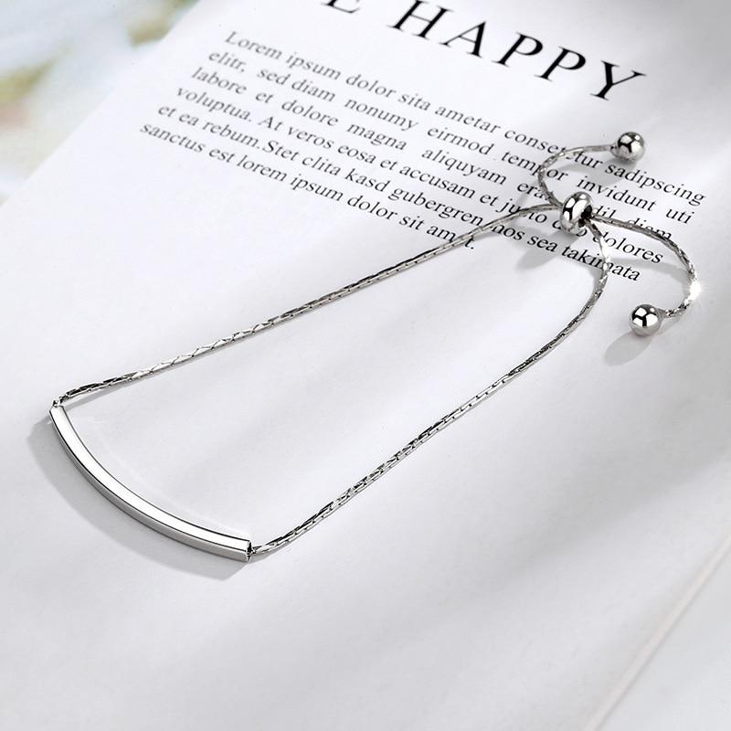 925 Sterling Silver Simple Charm Bracelet &Bangle for Women Girls Party Jewelry Sl323
