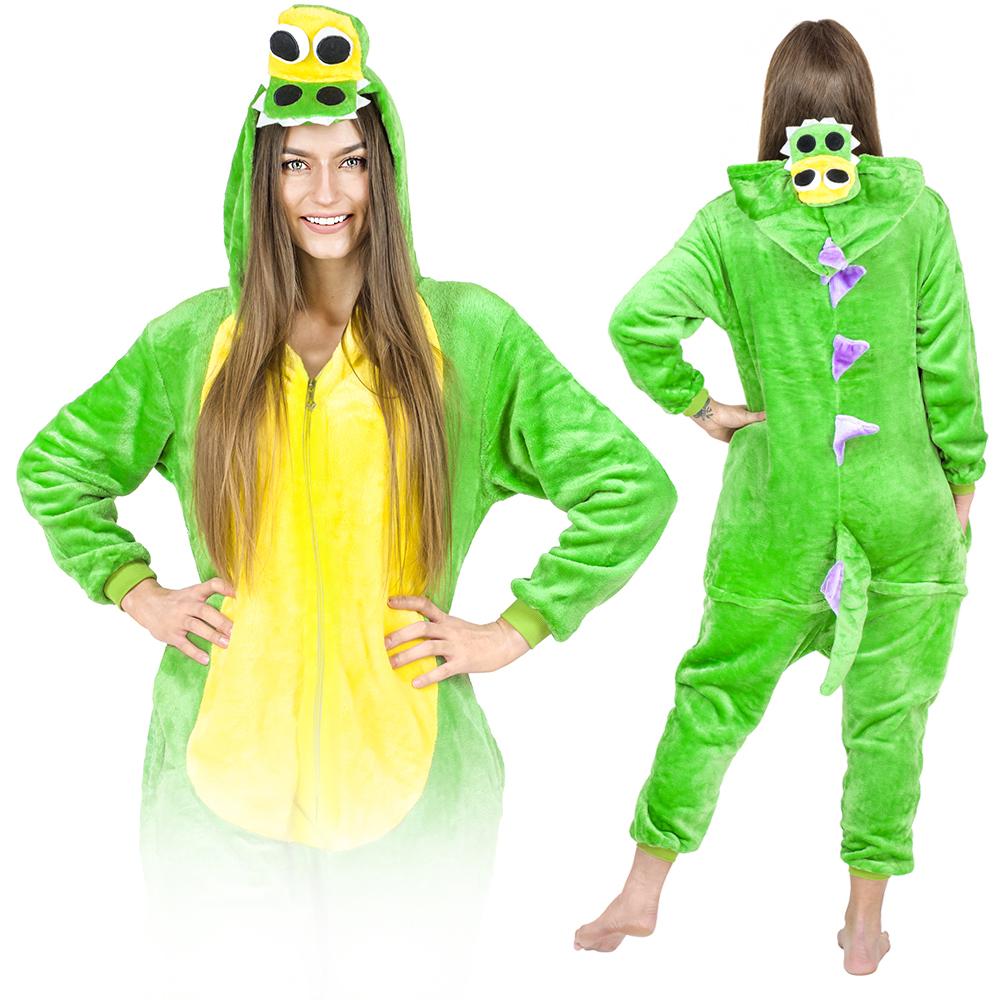 Women's kigurumi pajamas onesie crocodile warm one-piece costume XL Onesie Costume A105 - L