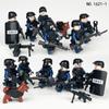 12pcs Anti-terrorism Blue SWAT Small Particle Human Child 1621 Children's Building Blocks Toy
