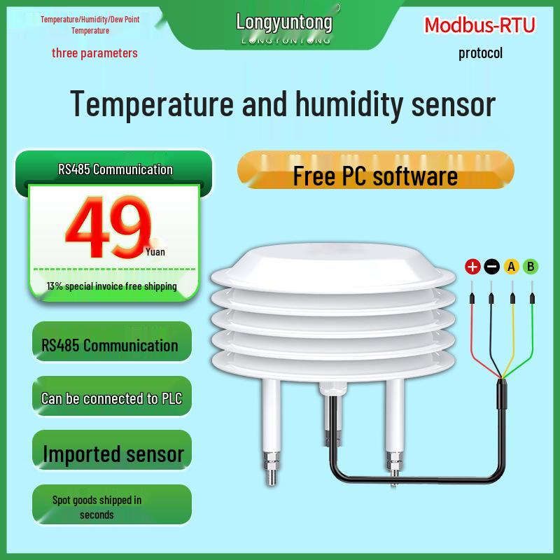 RS485 Temperature & Humidity Sensor Monitor with Modbus-RTU Protocol