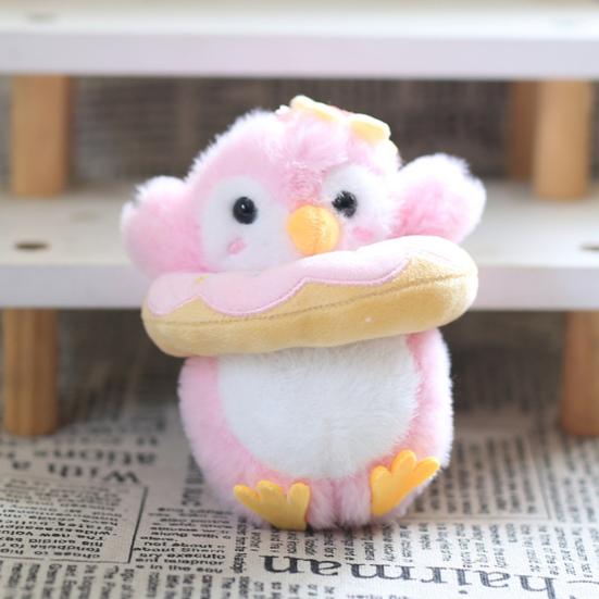 Doll Pendant Keychain Penguin Design Bright Colors Keyring Pendant Easy To Find Keys Fine Sewn Keychain Charm