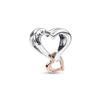 782642C00 Charm Two Tone Open Infinity Heart Silver