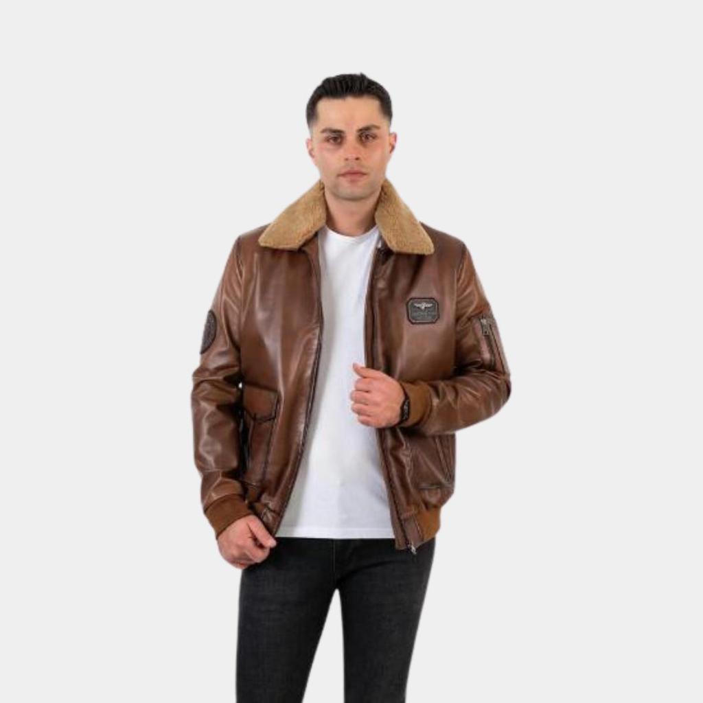 Новая специально разработанная мужская черная пилотная куртка из натуральной кожи, кожа ягненка, застежка-молния, куртка, повседневная верхняя одежда, умная одежда