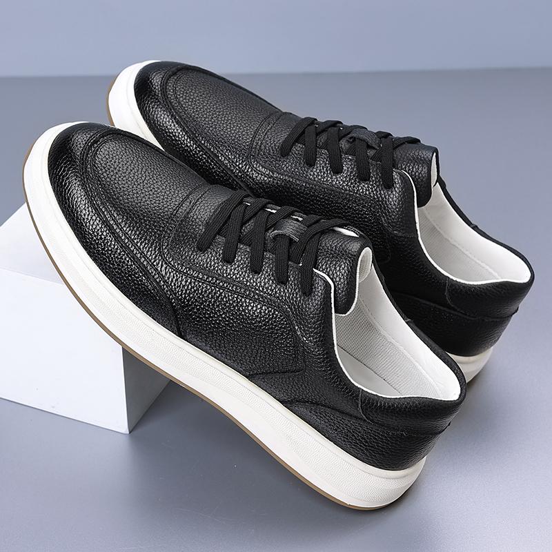 Fashion Genuine Leather Casual Mens Shoes Handmade Lace-up Outdoor Oxford Mens Sneakers High Quality Soft Bottom Skateboard Shoes Mens
