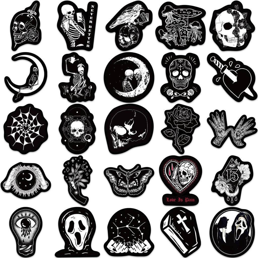 50PCS Gothic Stickers for Hydro Flask Vinyl Waterproof Stickers for Laptop,Skateboard,Water Bottles,Computer,Phone