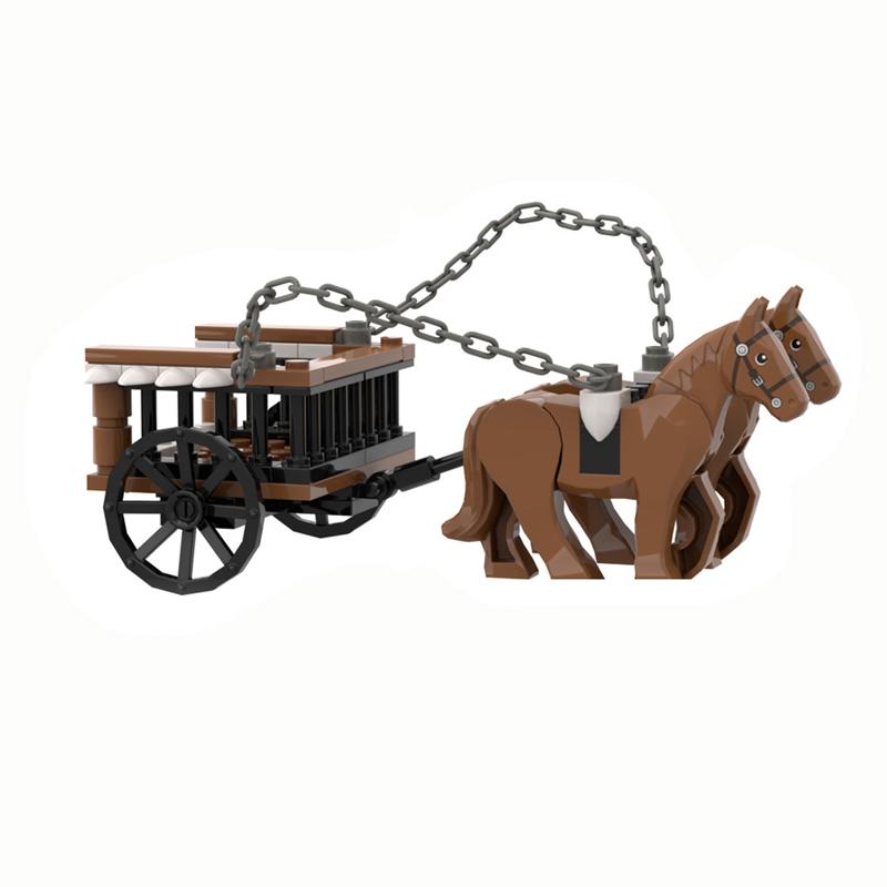 MOC Средневековая городская сцена Строительные блоки Доска объявлений Таверна Камин Костер Судейское место Вид улицы Кирпичная игрушка