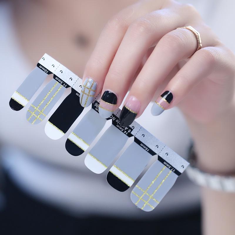 14 Nail Stickers Korean Nail Polish Film Full Nail Art Stickers UV Printed Nail Art Stickers