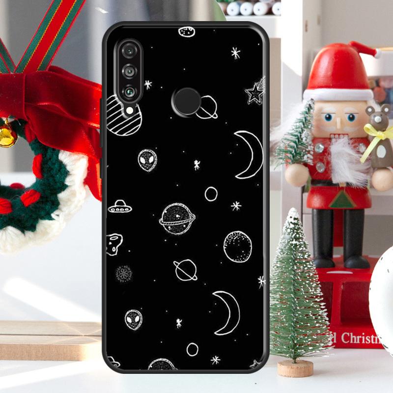 Черная Луна Звезды Космос Астронавт Для Huawei Nova 7i 8i 11i 12i 12s Y73 Y70 Y90 Y60 Y72 Y61 Y91 9 10 SE P30 Pro P40 Lite Чехол