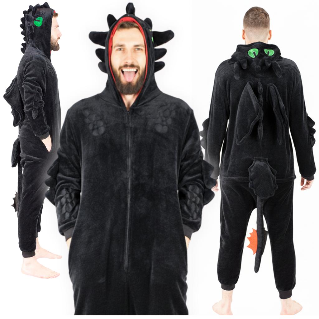 Kigurumi onesie warm night fury pajamas toothless men's jumpsuit m S