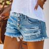 Модные шорты из денима для женщин с кисточками и рваными краями, джинсовые шорты с высокой талией, женские летние джинсы Feminino