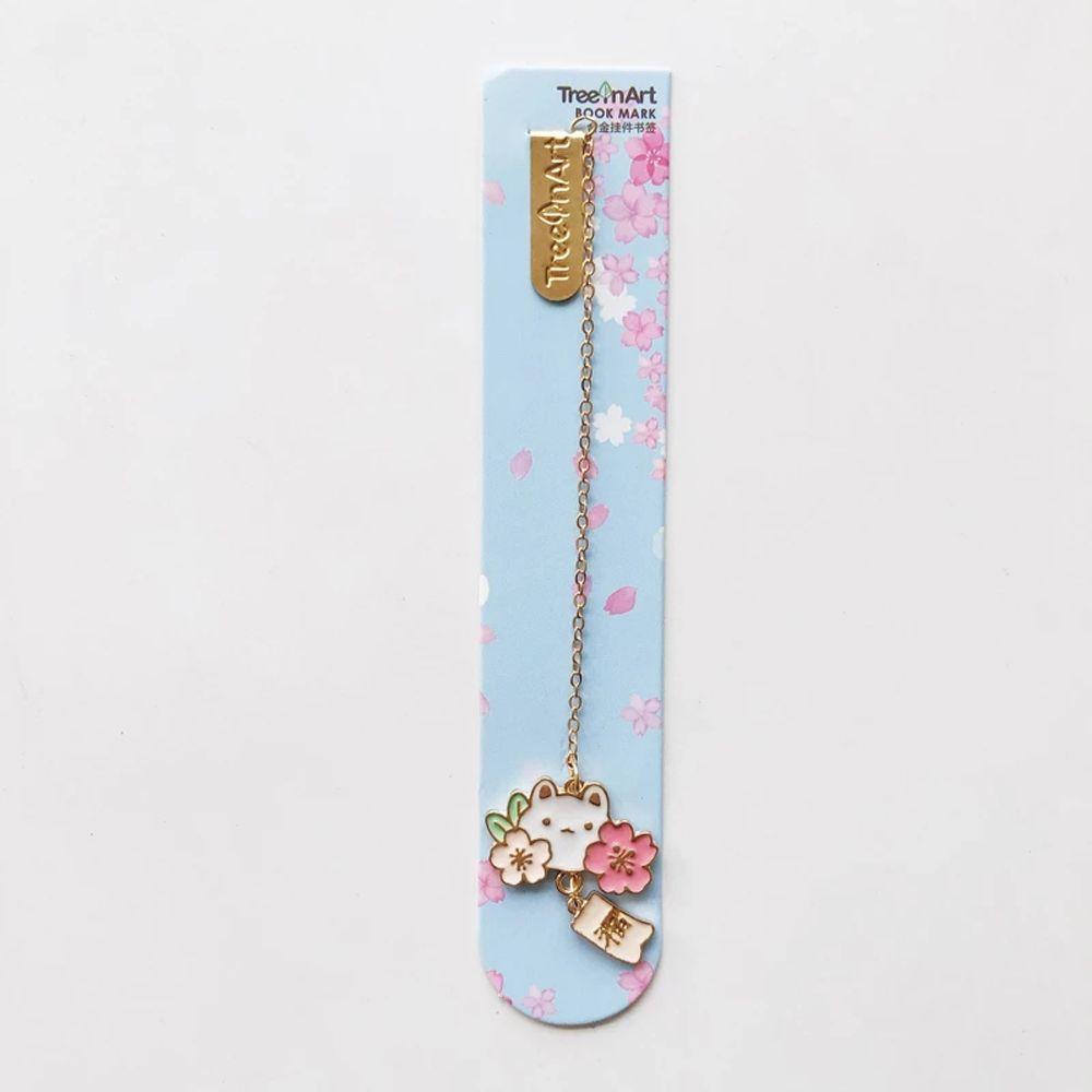 Reading Book Tag Book Clips Marker of Page Romantic Sakura Metal Bookmark Pendant Bookmark Rabbit