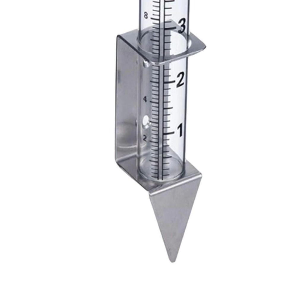 Easy To Read Glass Rain Gauge 2 in1 Mounting Rack Garden Moisture Meter Fence Mounting
