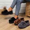 Fashion Women Plush Shoes Winter Outdoor Warm Comfortable Slip On Cotton Shoes Fashion Lightweight Non Slip Height Increase Casual Flats