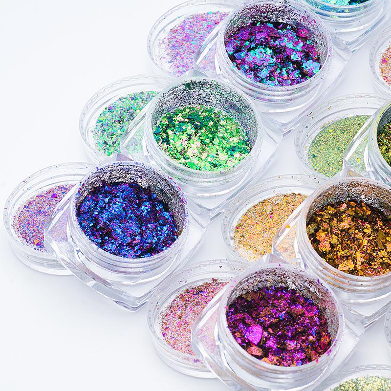 Mtssii Holographic Chemeleon Mirror Glitter Powder Irregular Flakes Paillettes Sequin Nail Art Decor